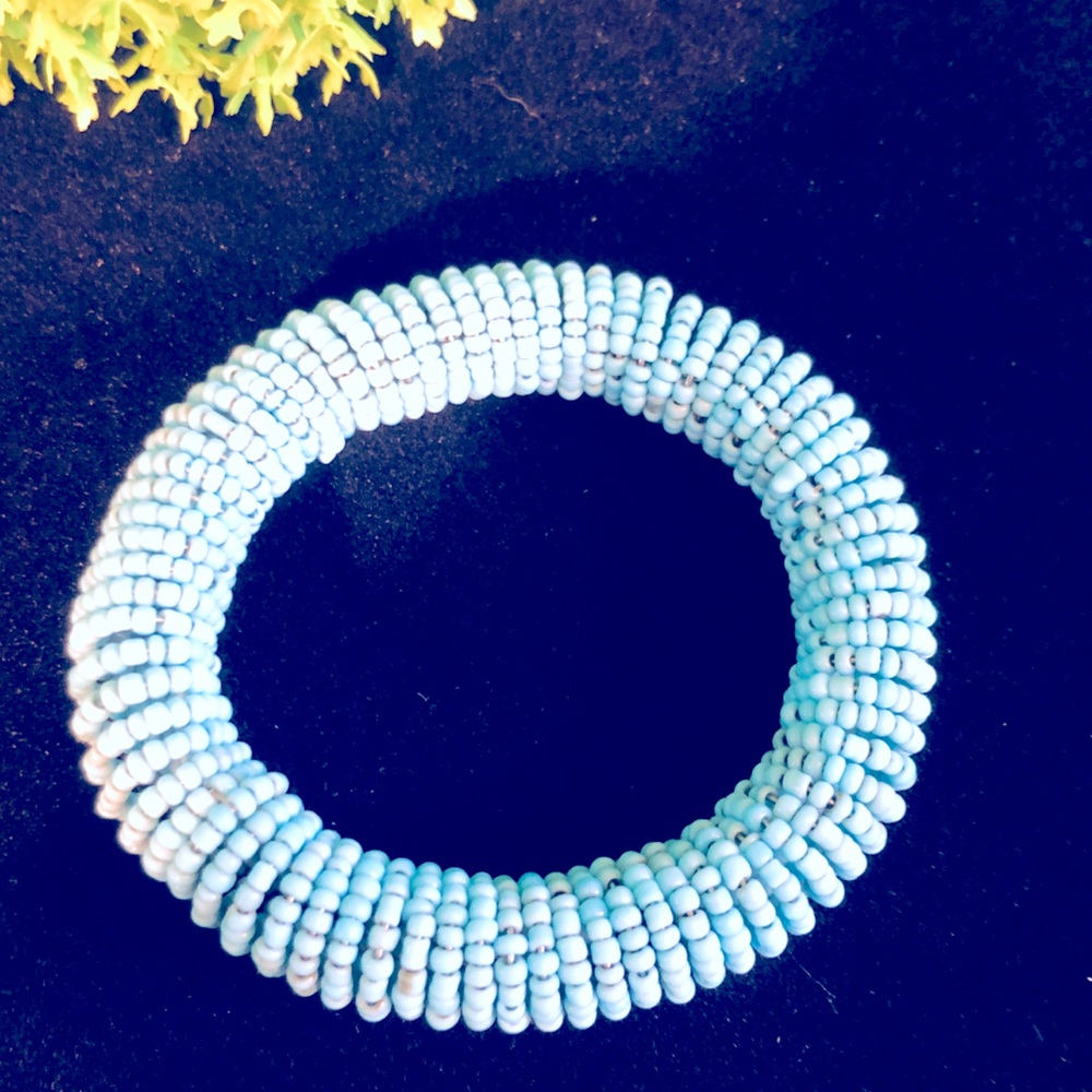 Spiral Beaded Elastic Bangle